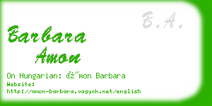 barbara amon business card